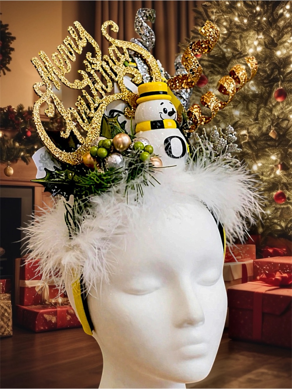Christmas Ugly Sweater Contest Headband, University of Oregon Duck Football Head